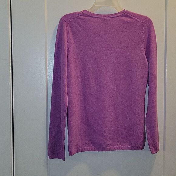 Talbots Pure Cashmere Crewneck Pullover Sweater Small NWT Purple - Picture 8 of 8